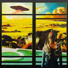 Lin Jingjing, Constantly, Consistently, 2022, acrylic, silk thread, archival pigment print on canvas, diptych