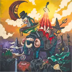 Vagabond by Oky Rey Montha, 2021, acrylic on canvas, sold Mar 2023
