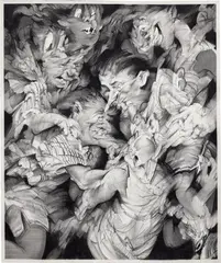 Anna Park, Got Your Back, 2019, charcoal on paper