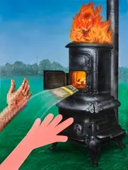 Trey Abdella, End of the Month, 2018, acrylic on canvas