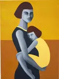 Rebecca Brodskis, Le lien, 2020, oil on linen