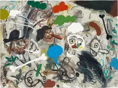LOS INDEPENDIENTES by Matías Sánchez, 2020, oil on canvas, sold Mar 2023