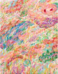 Ayako Rokkaku, ARP19-073, 2019, acrylic on canvas