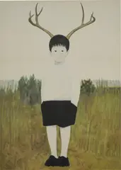 deer boy by Mayuka Yamamoto, 2006, oil on canvas, sold Mar 2023