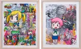 Mr., Two works: (i) What You Gain by Searching; (ii) A Scenery I Saw, 2018, (i) acrylic and pencil on paper (ii) acrylic on paper