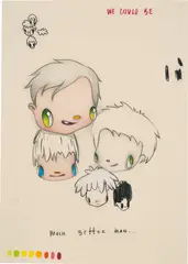 We could be by Javier Calleja, 2020, mixed media on paper, offered Mar 2023
