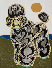 TBT by Susumu Kamijo, 2019, oil pastel and pastel pencil on paper, sold Mar 2023