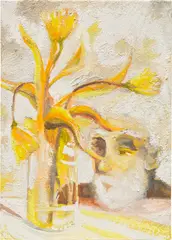 William Grob, Drunken Flower, Petalled Man, 2022, oil on canvas