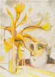 William Grob, Drunken Flower, Petalled Man, 2022, oil on canvas