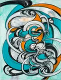Battleground 05 by Yuan Fang, 2022, acrylic on canvas, sold Oct 2023
