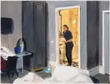Caroline Walker, Study for Bathroom, Stanley Room, 2018, oil on paper