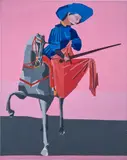 Guy Yanai, Saint Martin and the Beggar (after Sassetta), 2019, oil on canvas