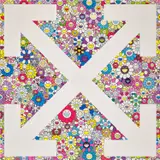 OUR SPOT 2 by Takashi Murakami and Virgil Abloh, 2018, acrylic and platinum leaf on canvas mounted on aluminium frame, sold Oct 2023