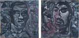 Zhang Enli, Two works: Untitled from the Butcher series, 1999, oil on linen