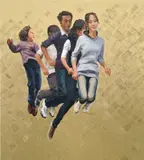 Hong Yu, Spontaneous Motion 5, 2010, acrylic and gold leaf on canvas