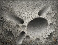 Aggregation 09-A009 by Chun Kwang Young, 2009, mixed media with Korean mulberry paper mounted on board, sold Oct 2023