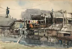 Shiy De-jinn, House by the Seashore, 1962, watercolour on paper