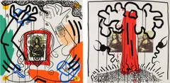 Two works: Apocalypse by Keith Haring, 1988, screenprint in colours on museum board, sold Oct 2023