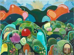 Glendon Cordell, Some Waterfalls, 2022, acrylic on canvas