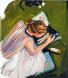 Karyn Lyons, Dad's Playboy, 2021, oil on vellum