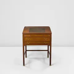 Jacob Kjær, Writing desk, 1949, sapele mahogany, leather, brass