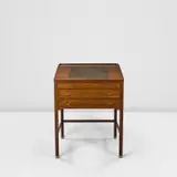 Jacob Kjær, Writing desk, 1949, sapele mahogany, leather, brass