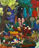 Yuichi Hirako, Lost in Thought 50, 2019, acrylic on canvas