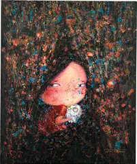 Jia Wei, Ruhua Wilding · Tussock 01, 2021, acrylic and mixed media on canvas