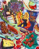 Kate Pincus-Whitney, Paradise à la Carte: Fellini’s Cherry, 2021, acrylic and gouache on canvas