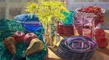 Janet Fish, Fujis and Pears, 1980, oil on canvas