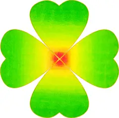 Fan Zhen, Four-leaf Clover 4, 2022, acrylic and mixed media on canvas, in artist's frame, in 4 parts