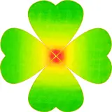 Fan Zhen, Four-leaf Clover 4, 2022, acrylic and mixed media on canvas, in artist's frame, in 4 parts