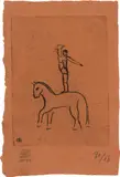 Sanyu, Horse and Acrobat, 1929, drypoint on paper