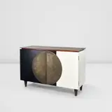 Alberto Pinto, ‘Queluz’ cabinet, 2009, patinated brass, lacquered wood, mirrored glass