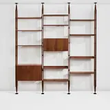Franco Albini, Adjustable modular bookshelf or room divider, model no. LB7, 1956, teak, painted steel