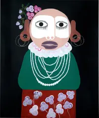 Kojo Marfo, Stranger #12, 2022, acrylic on canvas