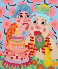 Du Qiurui, Let Them Eat Cakes, 2022, acrylic on canvas