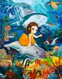 Jade Kim, Aqua, 2022, oil on canvas