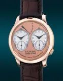 F.P. Journe, A fine and attractive pink gold dual-time chronometer wristwatch with double escapement and power reserve indication, salmon dial, guarantee and presentation box, Circa 2019
