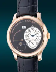 F.P. Journe, An attractive, rare and highly desirable pink gold wristwatch with oversized date, power reserve indication, moon phases, guarantee and presentation box, made exclusively for F.P. Journe boutiques, Circa 2010
