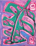 Katherine Bernhardt, Giant Philodendron with Toilet Paper, 2016, acrylic and spray paint on canvas