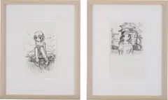Emi Kuraya, Two Works: (i) Untitled (ii) Untitled, 2019, ink on paper
