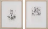 Emi Kuraya, Two Works: (i) Untitled (ii) Untitled, 2019, ink on paper