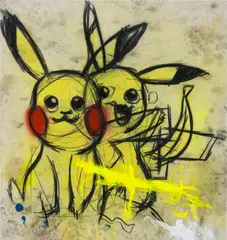 Green Banana by George Morton-Clark, 2020, charcoal, acrylic and spraypaint on canvas, offered Jun 2023