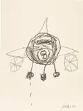 Robert Nava, Untitled, 2019, crayon, grease pencil and pencil on paper