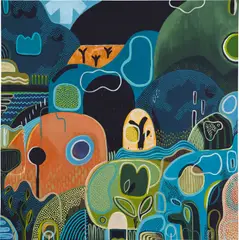 Glendon Cordell, Walking Through Shadows, 2020, acrylic on canvas