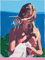 In The Shadow of a Young Girl in Flower by Guy Yanai, 2021, oil on canvas, sold Sep 2023