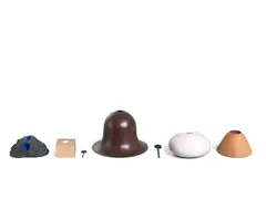 Anish Kapoor, Echo (set of 5), 1993, wood, patinated bronze, ceramic, acrylic and gouache, musical mechanism