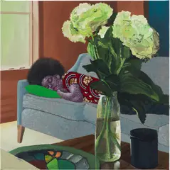 David Olatoye, Untitled, 2021, acrylic and mixed media on canvas