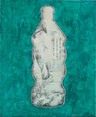 Xue Song, Coca Cola, 2001, acrylic and printed collage on canvas